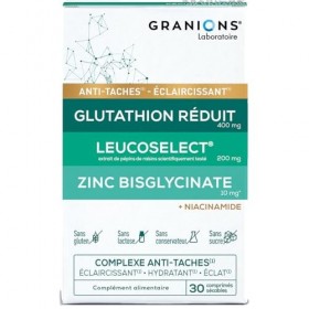 GRANIONS - COMPLEXE ANTI TACHE VISAGE – Glutathion, Vitamine C, Zinc bisglycinate, Selenium, Niacinamide - Éclat, Uniformité 