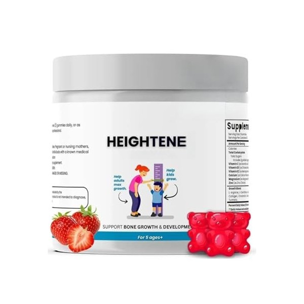 Gummies de soutien à la croissance – Formule optimale pour le développement osseux des enfants, adolescents et jeunes adultes...