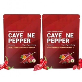 Cayenne Pepper, soutient les veines des jambes, le cœur et les vaisseaux sanguins | Sans additif - sans OGM 2 pièces 