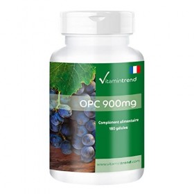 OPC 900 mg - Boite de 180 gélules - Extrait de Pépins de Raisin de haute qualité contenant 95% d’OPC – Gélules anti-âge | Vit