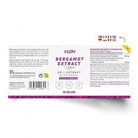 HSN Extrait de Bergamote 1500 mg 35% Polyphénols par Portion Quotidienne | 120 Gélules Végétales | Extrait 20:1 | 30000 mg 