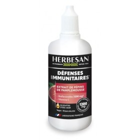 HERBESAN® - EXTRAIT DE PÉPINS DE PAMPLEMOUSSE - Titré en flavonoïdes à 1200 mg - Défenses immunitaires - Flacon compte-goutte