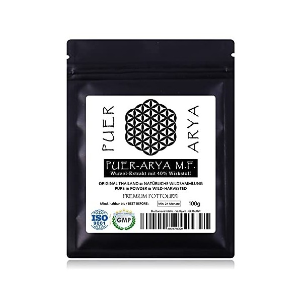 PUER-ARYA - extrait de racine hautement concentré avec 40% de principes actifs | L’original de Thaïlande | Certifié GMP + ISO