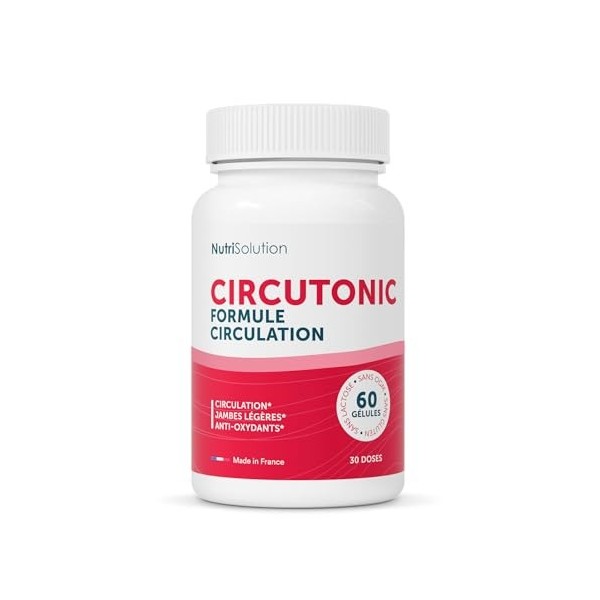CircuTonic : Complément Naturel pour la Santé Veineuse - Circulation Sanguine & Jambes Légères - Marron dInde, Vigne Rouge, ...