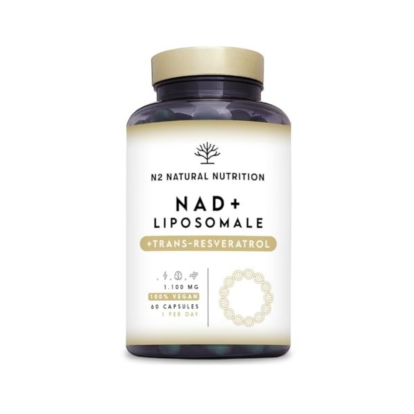 NAD+ Trans Resveratrol 1100 mg. Formule Liposomale avec Nicotinamide Riboside, Niacine et Vitamine E. Boost Métabolisme, Anti...