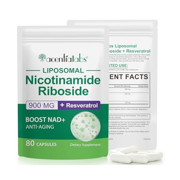 Nad Le complément alimentaire Nad+ soutient lanti-âge et améliore limmunité, 900 mg Nad+ Resvératrol Complément alimentaire R...