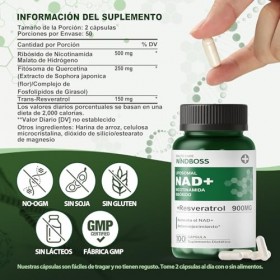 Windboss NAD+ Liposomal NR 900mg : Formule avec quercétine et resvératrol, développée comme partie de votre routine quotidien