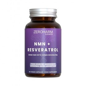 ZEROHARM NMN avec resvératrol – Absorption liposomale – À base dingrédients alimentaires naturels – 60 comprimés 1 paquet 