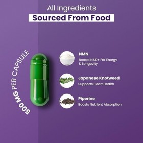 ZEROHARM NMN avec resvératrol – Absorption liposomale – À base dingrédients alimentaires naturels – 60 comprimés 1 paquet 