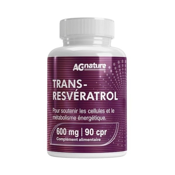 Trans-Resvératrol 600 mg Antioxydant Pur – 90 Comprimés avec NAD, Quercétine, Pipérine, Acide Alpha-Lipoïque et Astragale