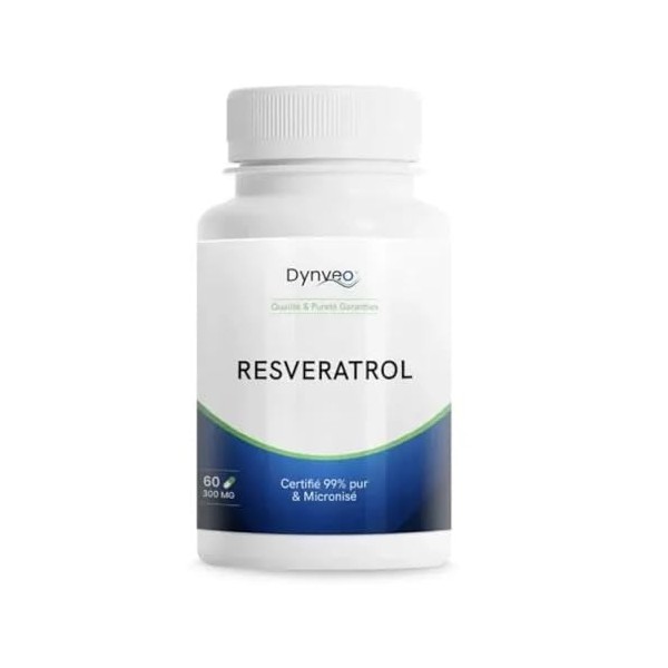 Trans Resvératrol - Pureté 99% - Forme Active & Micronisée - Santé cardiovasculaire, Ménopause, Stress Oxydant - 300 mg - Hau