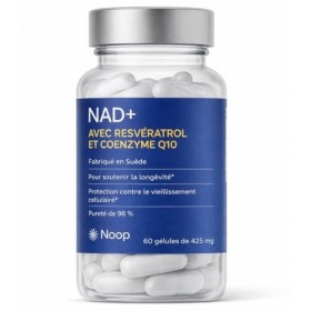 NAD+ Complexe Premium avec Resvératrol & Coenzyme Q10-425mg Formule Anti-Âge - Soutien Cellulaire & Énergie - Végan, Testé en