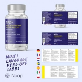 NAD+ Complexe Premium avec Resvératrol & Coenzyme Q10-425mg Formule Anti-Âge - Soutien Cellulaire & Énergie - Végan, Testé en