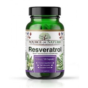 Trans-Resvératrol 500 mg | 120 gélules vegan | Haute dose | Pureté 98 % | Fermenté naturellement | Avec pipérine | Testé en l...