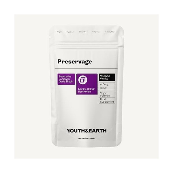 Youth & Earth Preservage | Resvératrol, Curcumine, Quercétine Et Biopérine | Supplément Anti-Âge Naturel | Antioxydant À Fort
