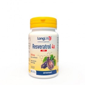 LongLife® Resveratrol 4x Forte | Trans-resvératrol pur Veri-te™ et raisin rouge | Cœur et circulation | Jambes légères | 60