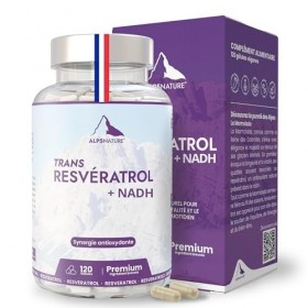 ALPS NATURE NADH Panmol Breveté + Trans-Resvératrol 98% Pur – Formule à Haute Biodisponibilité et Stabilité – Énergie Cellula