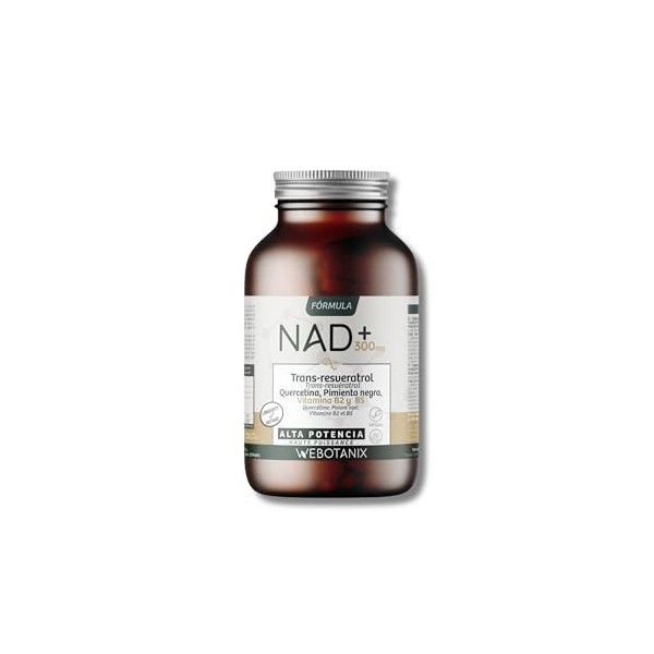 WeBotanix | Formule NAD+ avec Trans-Resvératrol et Quercétine | 60 Gélules | Avec Vitamines B2 et B5 + Pipérine | Énergie Cel