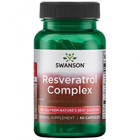 Swanson, Resveratrol Complex, 180mg, 60 Capsules, Haute Dosé, Sans Soja, Sans Gluten, Sans OGM