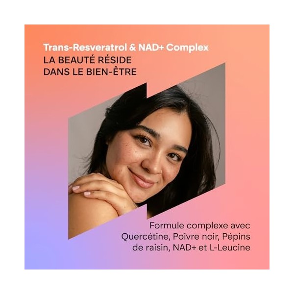 Trans Resvératrol NAD+ 686mg Complex - Quercétine Pipérine Pépins de Raisin OPC L-Leucine - Complément Alimentaire Revératr