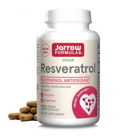 Jarrow Formulas Resveratrol, Supports Cardiovascular Function, 100 mg, 120 Veggie Caps