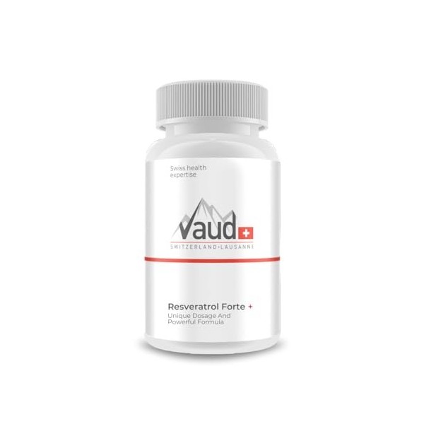 VAUD® Resvératrol Capsules hautement dosées – Premium Trans Resvératrol – 60 capsules – Hautement dosées avec Trans Resvératr
