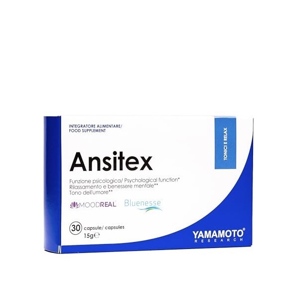 YAMAMOTO RESEARCH Ansitex 30 Capsules, Nutraceutique pour Favoriser la Relaxation avec de l’Extrait de Melissa, du Safran et ...