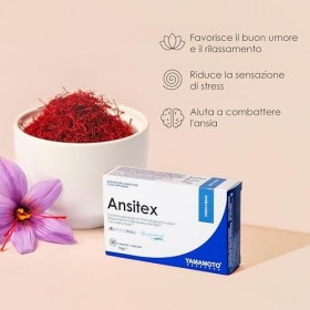 YAMAMOTO RESEARCH Ansitex 30 Capsules, Nutraceutique pour Favoriser la Relaxation avec de l’Extrait de Melissa, du Safran et ...
