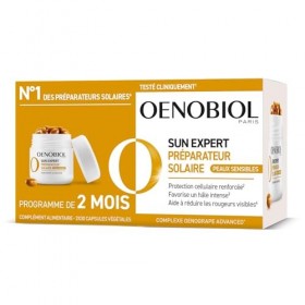 OENOBIOL SUN EXPERT Préparateur Solaire Peau Sensible - Protection cellulaire renforcée2 - Favorise un hâle intense et éclata...
