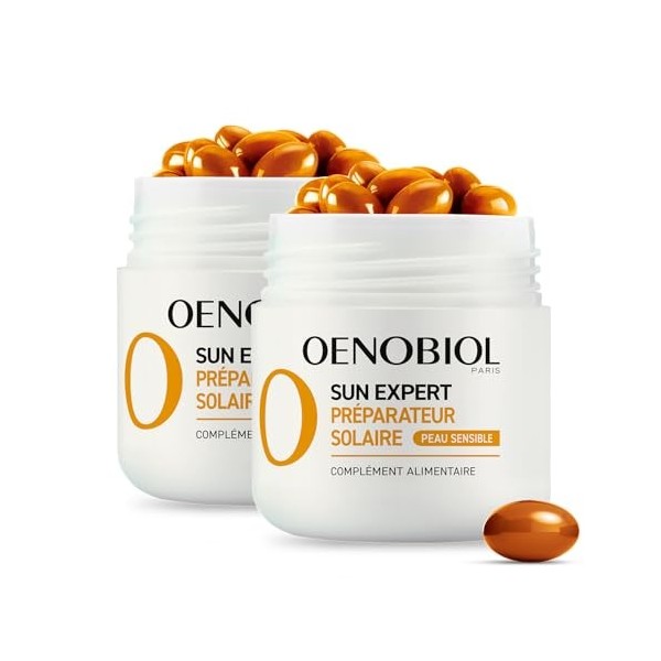 OENOBIOL SUN EXPERT Préparateur Solaire Peau Sensible - Protection cellulaire renforcée2 - Favorise un hâle intense et éclata...