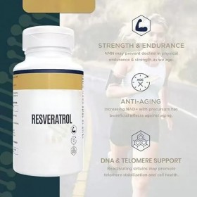 Resvératrol | Soutient lénergie cellulaire, la fonction immunitaire, la santé musculaire et lanti-âge
