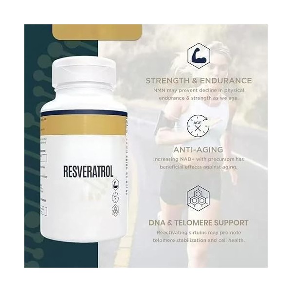 Resvératrol | Soutient lénergie cellulaire, la fonction immunitaire, la santé musculaire et lanti-âge