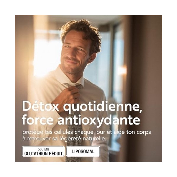 Glutathion Liposomal PiùLife – 500 mg par dose 2 gélules – 100% Glutathion Reduit Pur avec Technologie Liposomale – Antioxy