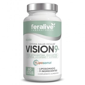Feralive Laboratories VISION 9+ 60 Gélules Liposomées - Lutéine, Zeaxanthine, Astaxanthine, Lycopène - Supplément Santé Ocula