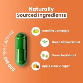 ZEROHARM Soutien métabolique – Mélange de plantes à base de garcinia, de café vert et de vinaigre de cidre – Soutien du poids