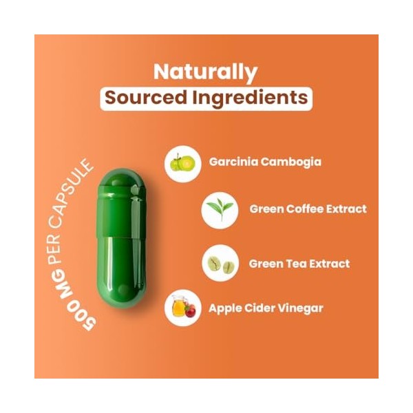 ZEROHARM Soutien métabolique – Mélange de plantes à base de garcinia, de café vert et de vinaigre de cidre – Soutien du poids