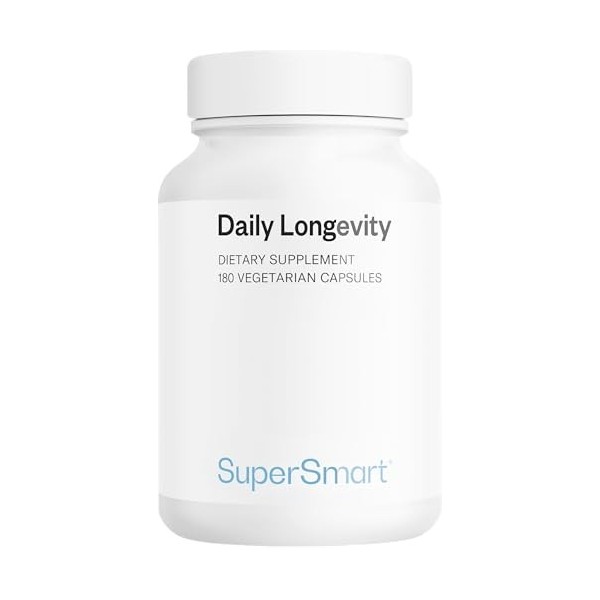 Daily Longevity - Complément Alimentaire Anti-Âge Tout-En-Un - Énergie et Longévité Cellulaire - PQQ, CoQ10, NAC, Quercétine,