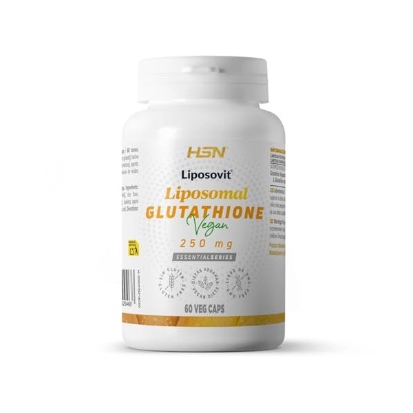 HSN Glutathion Liposomé 250 mg Liposovit® Glutathion Réduit GSH | 60 Gélules Végétales | Technologie Liposomale | Haute B