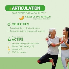 Vitasod - Vita ARTICULATION, SOD de melon, Complément alimentaire pour les articulations, souplesse articulaire et santé des 