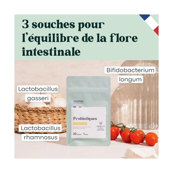 Probiotique Flore Intestinale, 20 Milliards UFC/Jour, Probiotiques Lactobacillus Gasseri + Rhamnosus + Bifidobacterium, Équil...