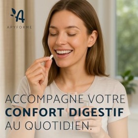 Apyforme - Lactobacillus Gasseri Probiotique Ventre Plat et Détox - Flore Intestinale Digestion - 30 Gélules Gastro-Résistant