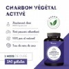Charbon Actif Végétal Super Absorbant 2000 mg - 240 gélules - Charbon Végétal Naturel Issu de Noix de Coco - 1 mois - Fabriqu