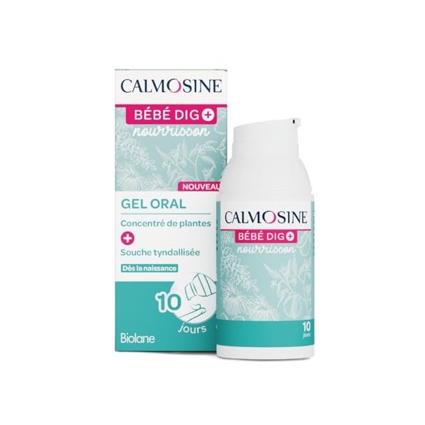 CALMOSINE - Bébé Dig+ - Gel Oral - Soulage et Apaise - Troubles digestifs - Souche Post-Biotique, Gomme dAcacia - Fleur dOr B...