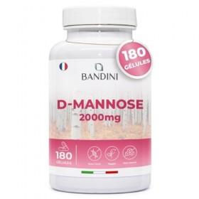 Bandini® D-Mannose Pur 2000mg par Dose Quotidienne,180 Gélules 100% Végétalien, Améliore la Santé des Voies Urinaires, Capsul...