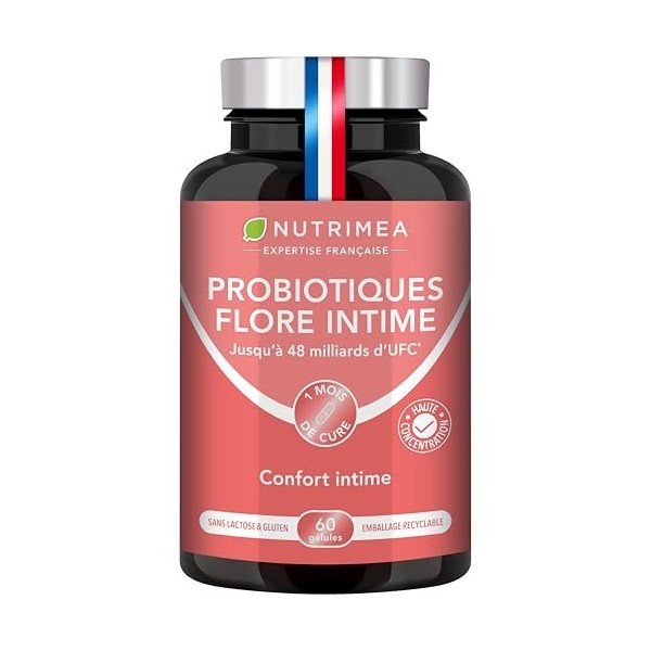 PROBIOTIQUE FLORE INTIME – 24 à 48 Milliards UFC – 3 Souches Lactobacillus & Vitamine B2 – Equilibre de la Flore Vaginale – C...