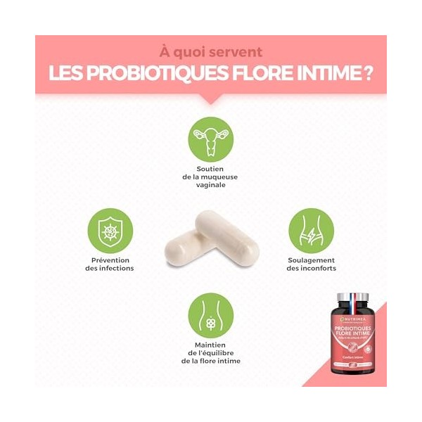 PROBIOTIQUE FLORE INTIME – 24 à 48 Milliards UFC – 3 Souches Lactobacillus & Vitamine B2 – Equilibre de la Flore Vaginale – C...