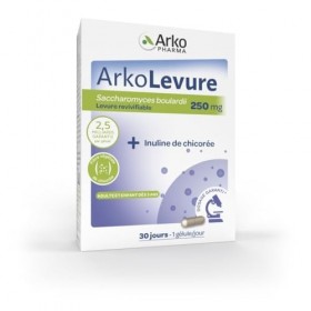 Arkopharma - Arkolevure® 250 mg - Levures digestives et inuline - Boîte de 30 gélules sous blister ultra-protecteur - Cure d