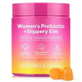 Probiotiques Gummies Flore Intime & Intestinale - 60 Gélules Saveur Ananas | Soutien de la Flore Vaginale et Digestive | Vega