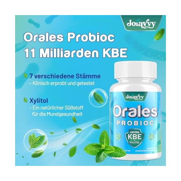 Pastilles Probiotiques Pour La Flore Buccale - 11 Milliards DUFC, BLIS K12 Et M18, Saveur Menthe Naturelle, Sans Sucre - 7 E ...