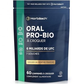 Biotique Oraux pour la Bouche | 60 Comprimés Végan à Croquer | Saveur Menthe | Complément Alimentaire Mauvaisse Haleine | 6 m